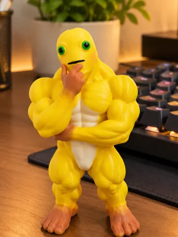 Modelo para impresión 3D: 魔鬼肌肉奶龙-思考者-办公室摆件 — vista de referencia 2