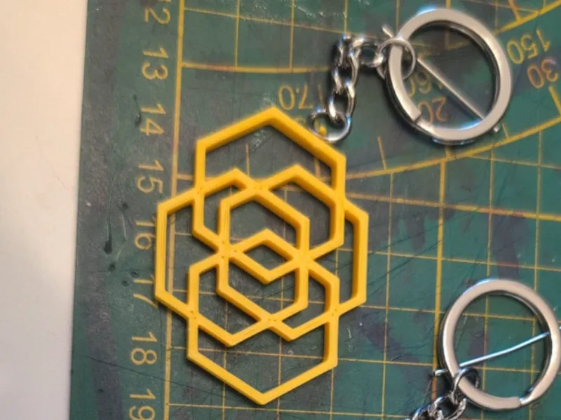 Honeycomb Keychain – Geometric Minimal Design