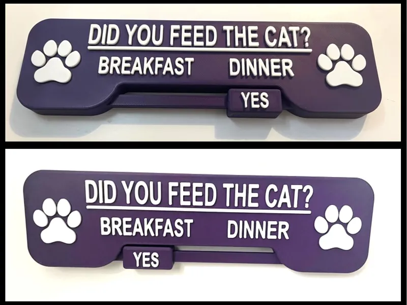 Cat feeding reminder sign - No AMS needed