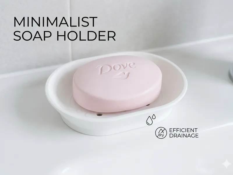 Minimalist 2-Piece Soap Holder with Drainage