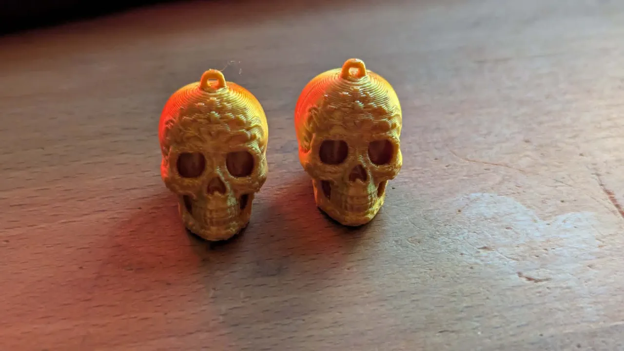 Gold Skull Earrings view 2