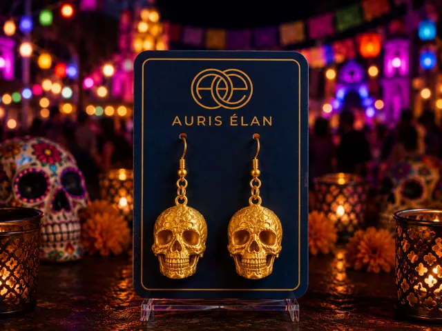 Gold Skull Earrings