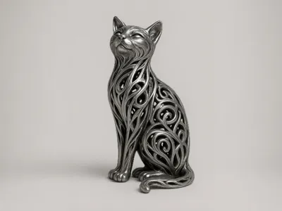 Elegant cat sculpture