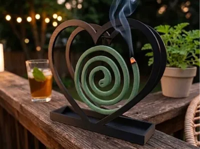 Heart-shaped mosquito coil holder