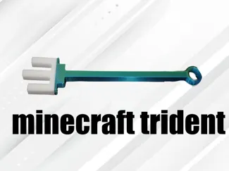 Minecraft trident keychain