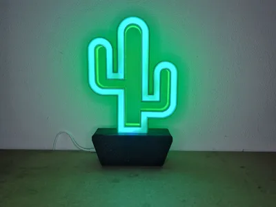Cactus RGB LED Lamp – 12V Light with IR Remote