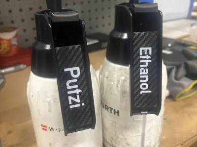 Spray Bottle Clip with Interchangeable Labeling