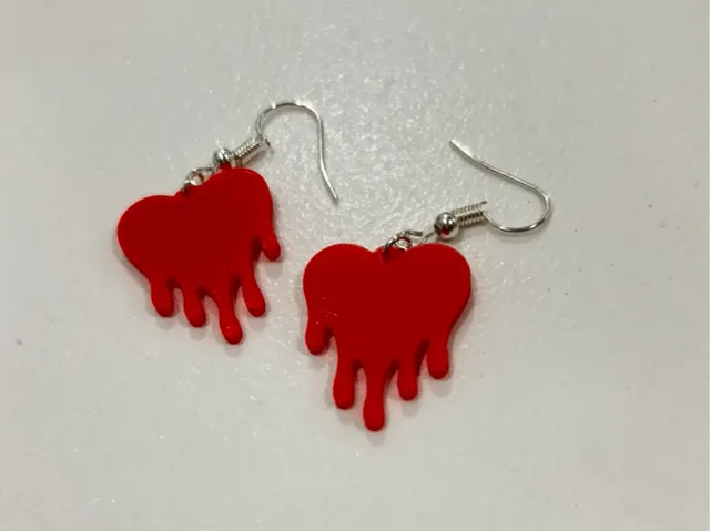 Pendientes corazón derretido