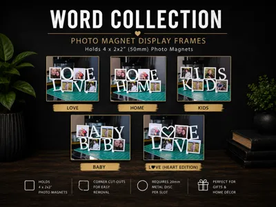 2x2 Word Collection Photo Magnet Frames - VOL 1