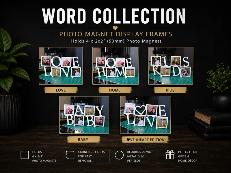 2x2 Word Collection Photo Magnet Frames - VOL 1