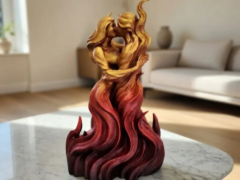 Loving Couple Flame Sculpture