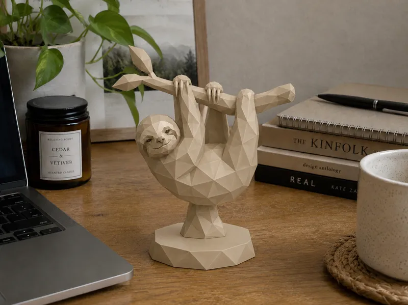 Polygon Sloth | Jungle Low Poly Decor