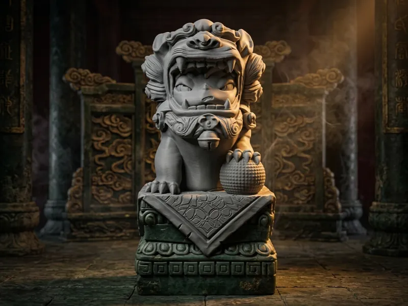 Guardian Stone Lion Statue