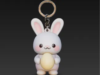 Cute Easter Bunny Keychain