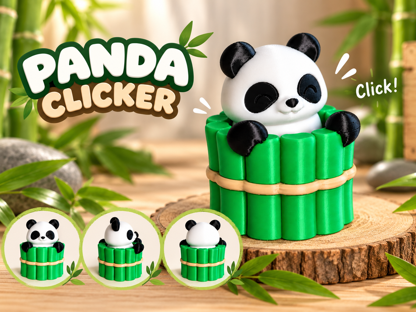 Clicker - Panda in bamboo - 1