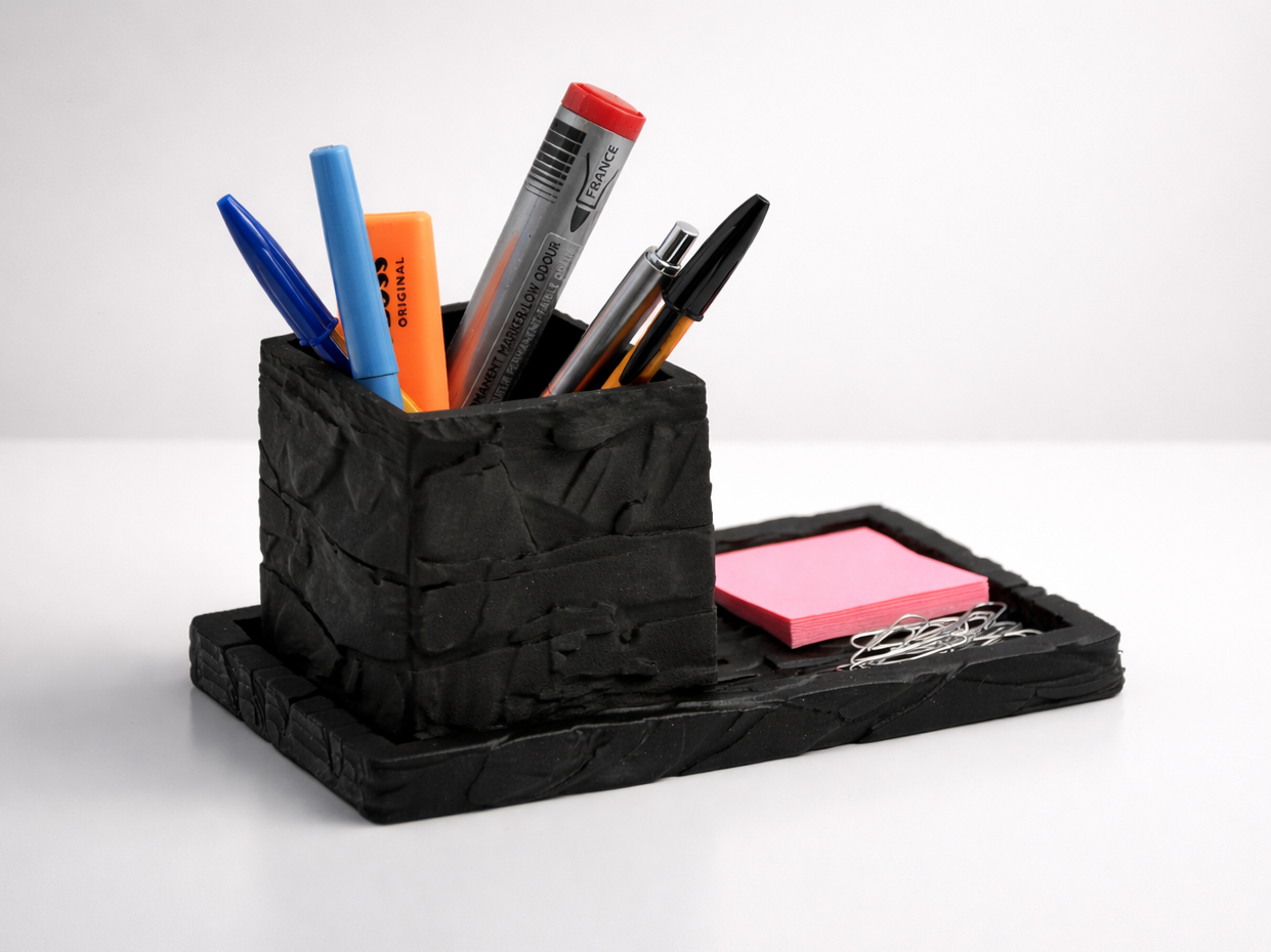 Stone Desk Organizer - Layered Slate Collection