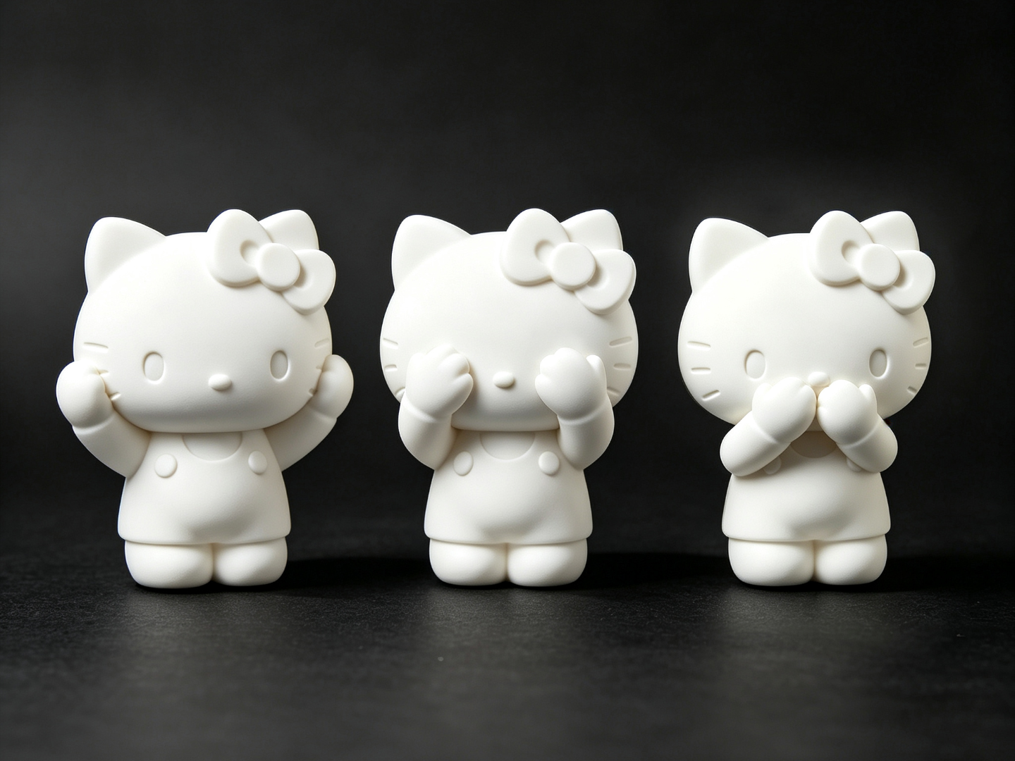 Hello Kitty 凯蒂猫 不听 不看 不说 三不摆件
