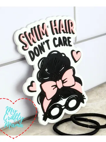 Accesorio para sujetar ligas de cabello: Swim hair dont care hair tie keychain — vista de referencia 2