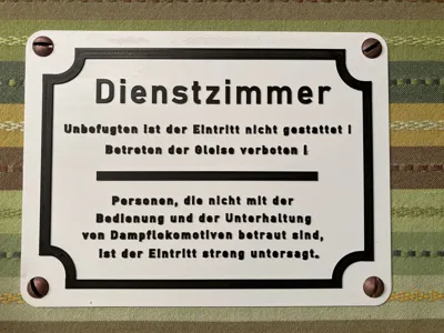 Model Railway Room Door Sign