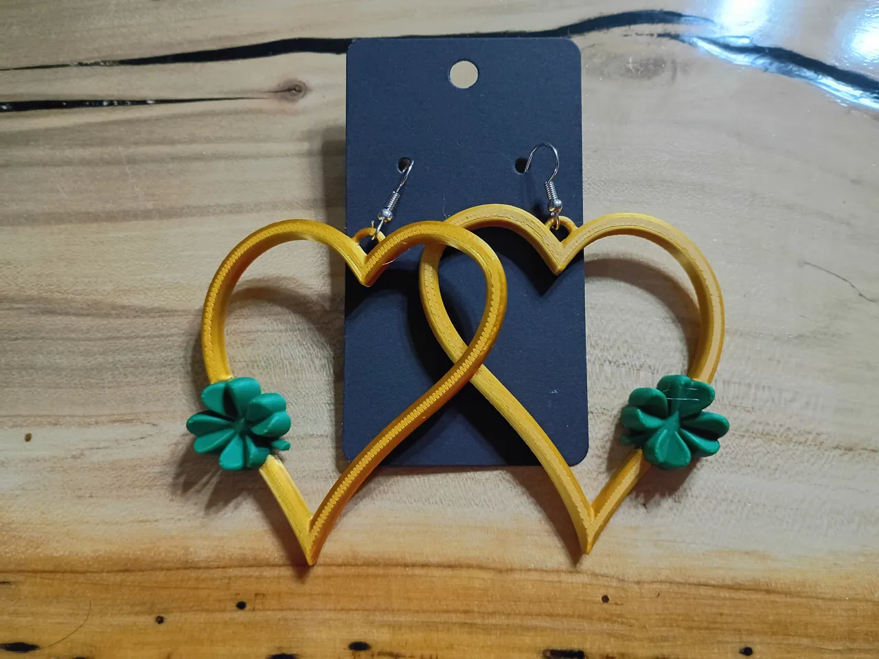 Saint Patrick's Day Earrings Heart with Clover view 4