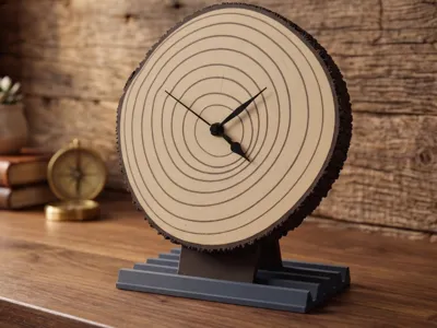Wood Slice Desk Clock for Moku - System