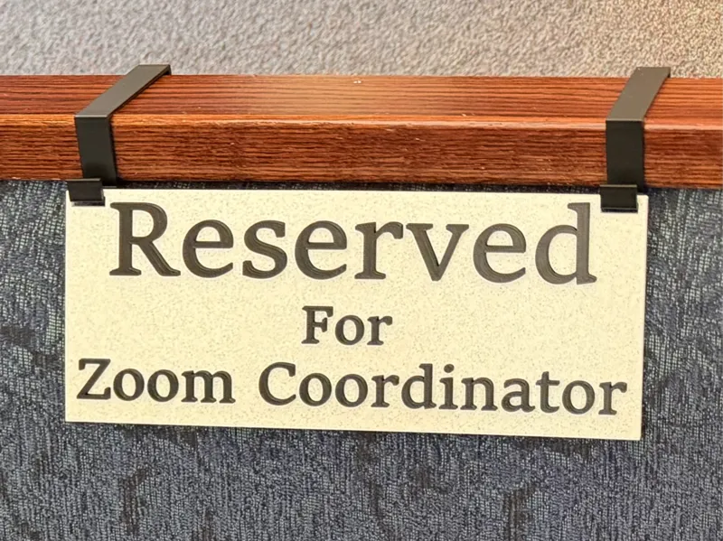 LDS Church Zoom Coordinator sign