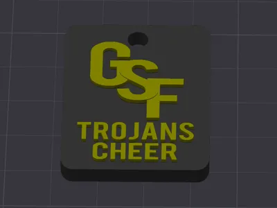 Green Sea Floyds Trojans Cheer Keychain