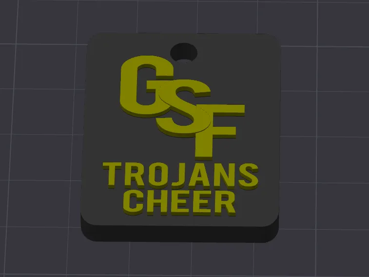 Green Sea Floyds Trojans Cheer Keychain