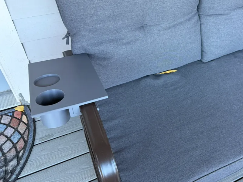 Bench Tray with Cupholders and Clamps