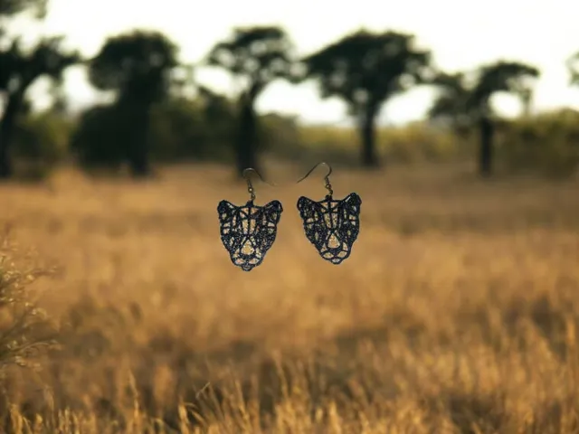 Abstarct leopard earrings