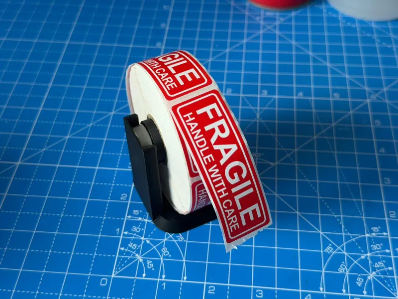 Roll holder for Fragile Stickers