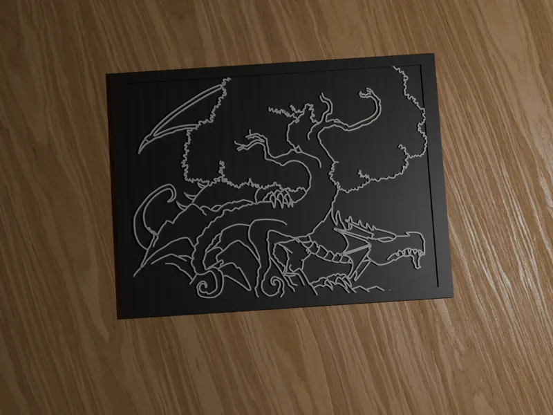 Dragon Wall Art Panel – 3D Printed Line Art Plaque