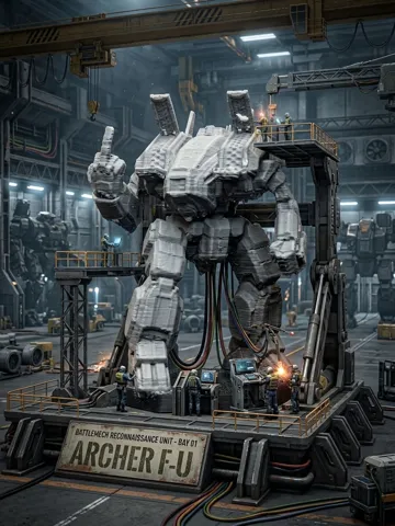 Escenografía en miniatura: Mecha Archer F-U — vista de referencia 2