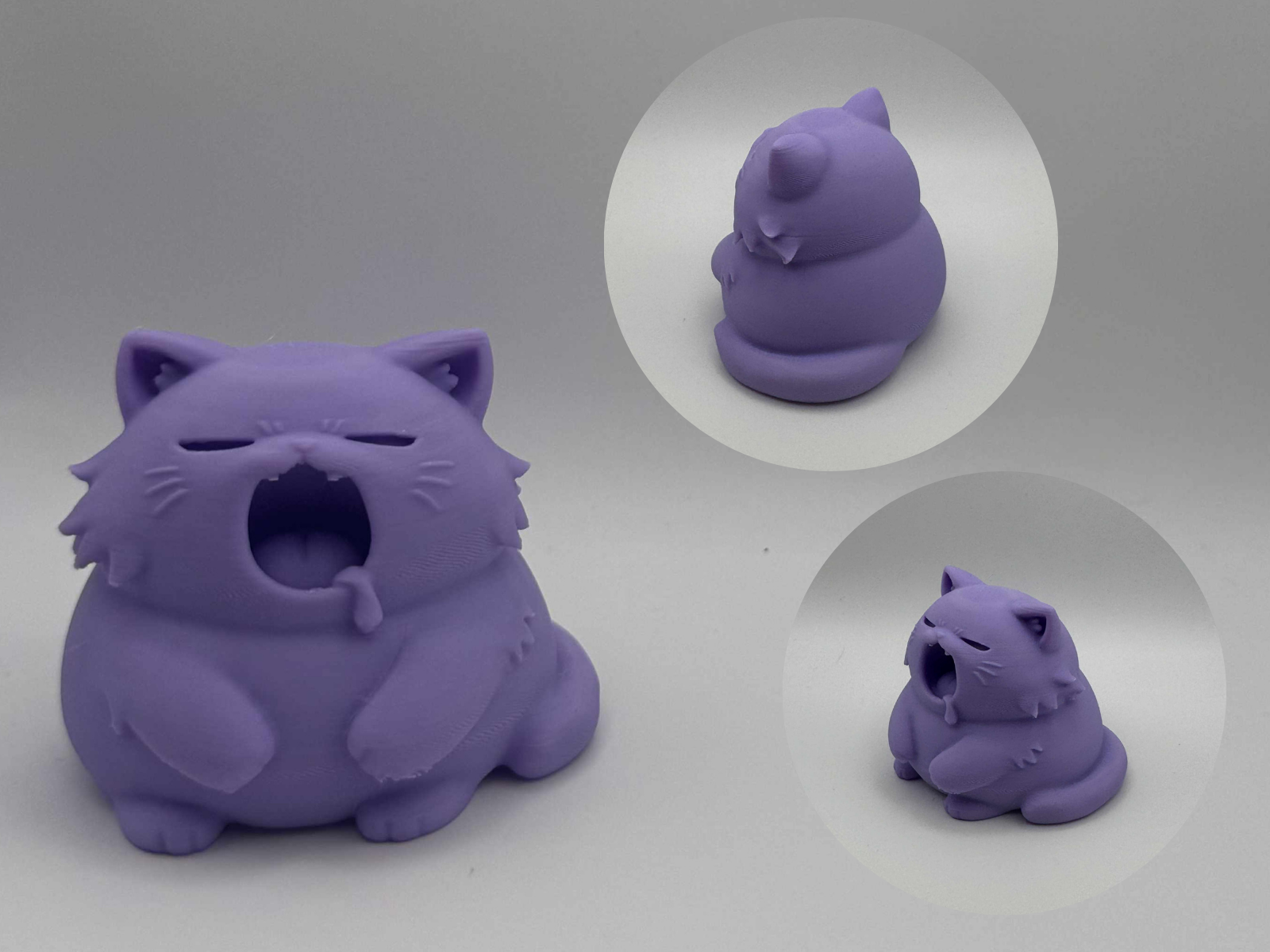 Yawning Chonky Cat – sleepy chunky kitty figurine