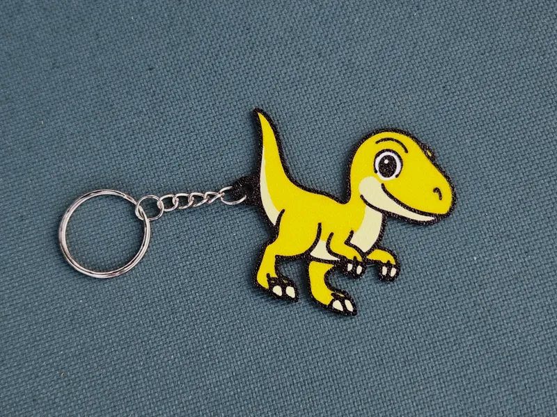 Cute Velociraptor Keychain