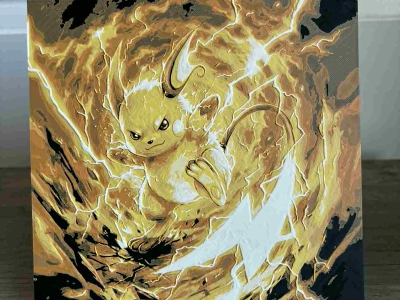 Electric Raichu – 3D Hueforge Pokémon Art