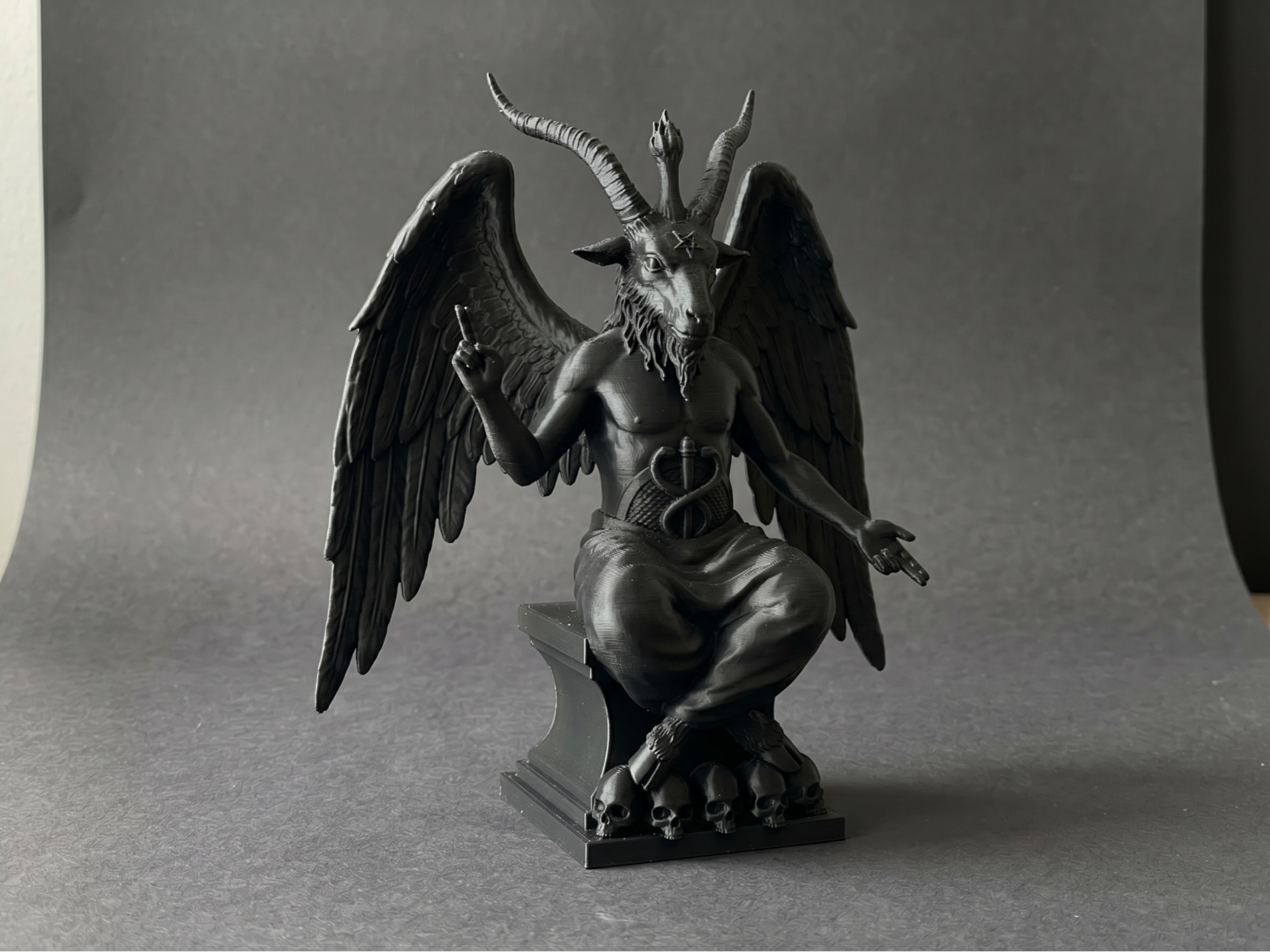 Baphomet Sculpture - Winged Occult Deity Statue
