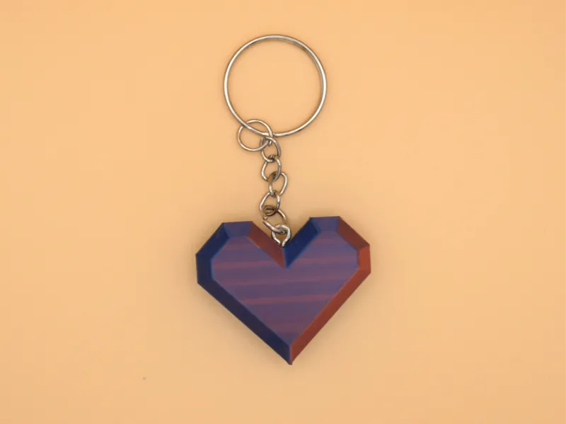 Heart-Shaped Key Fob with Screw Mount