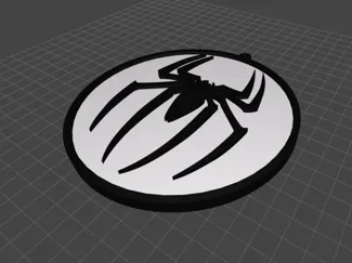 Spiderman Logo 3D Keychain Model