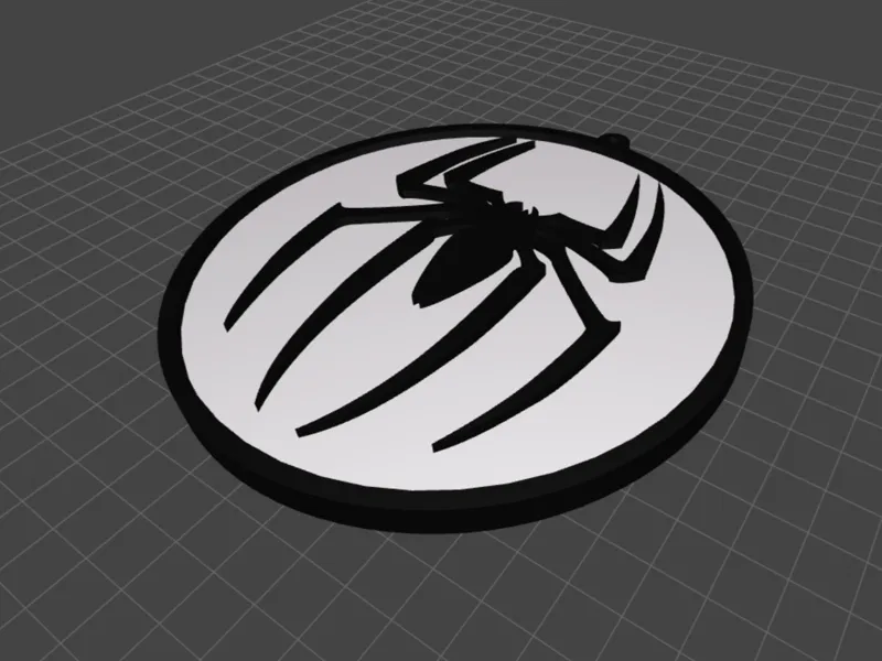 Spiderman Logo 3D Keychain Model