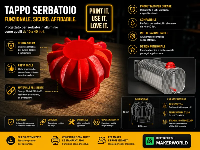 TAPPO DI RICAMBIO SERBATOIO INOX  TRUCK-CAMPER