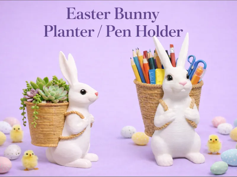 Alfred - The Easter Bunny Planter/Pen Holder