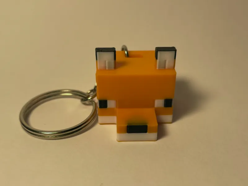 Minecraft Fox Keychain