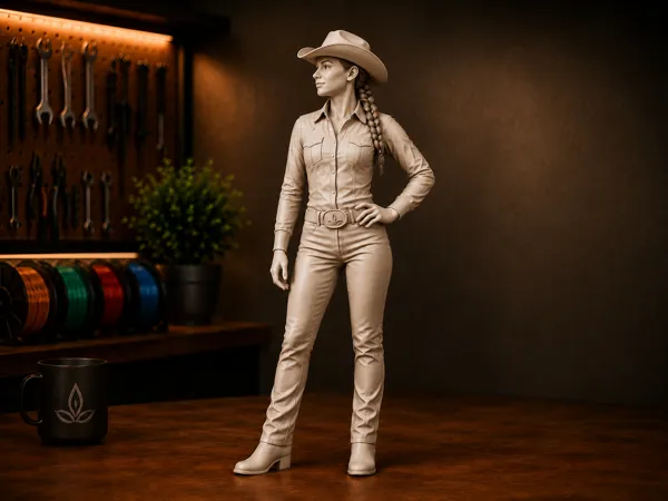 Figurine cowgirl debout