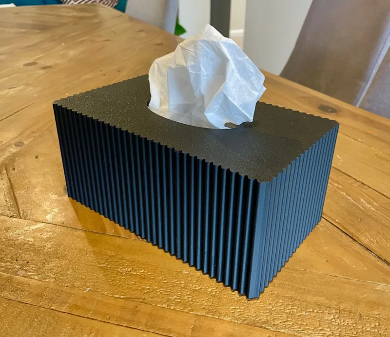 Tissue Box - Lightweight Ribbed Textured Cover