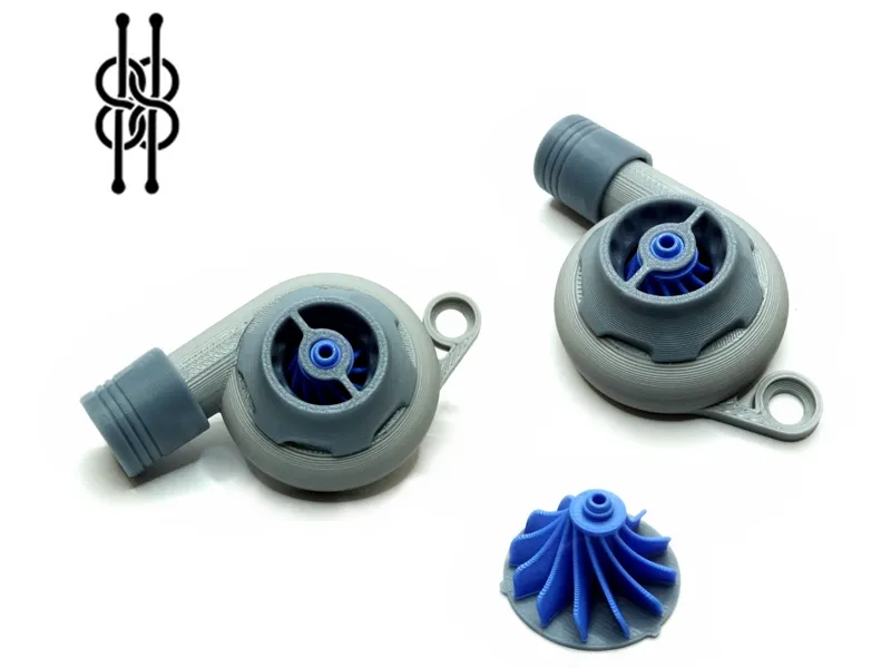 Turbine Keychain v3 - fully 3d printable no glue