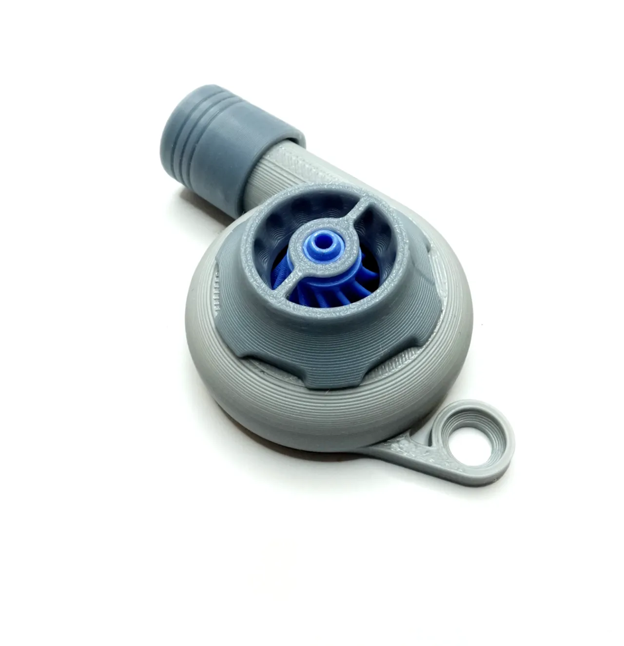 Turbine Keychain v3 - fully 3d printable no glue view 3
