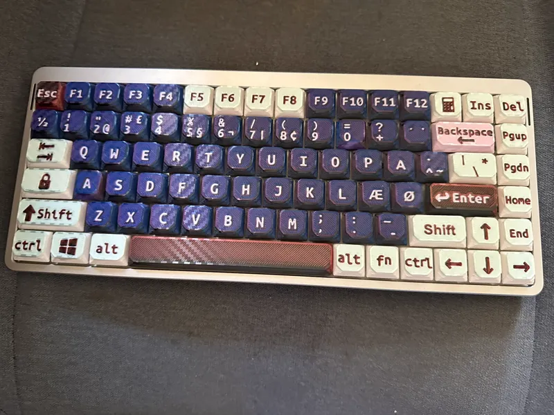 Danish low profile ansi 75% keycap set