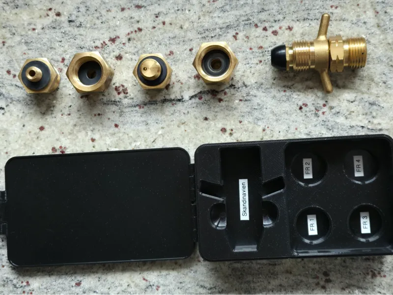 Gasadapterset FR1-FR4 inkl. Skandinavien