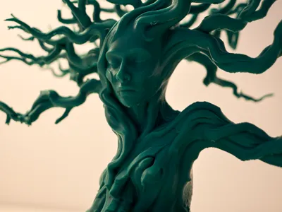 Bonsai woman, forest spirit, jewelry box